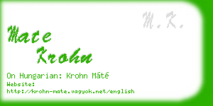 mate krohn business card